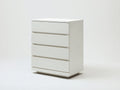 Commode en panneaux de bois blanc 75 x 40 x 95 cm - meuble à 4 tiroirs pour chambre et salon