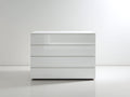 Vitrine basse brillante avec 4 tiroirs 120x45x90 cm - blanc - design minimaliste