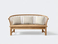 Banc de jardin en bois naturel 170 x 62 x 82 cm - banquette extérieure avec dossier à barreaux et accoudoirs