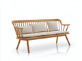 Banc de jardin en bois naturel 180 x 68 x 82 cm - banquette extérieure avec dossier à barreaux et accoudoirs