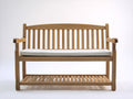Banc de jardin en bois massif 150x62x95 cm - bois naturel-blanc cassé - dossier à lattes et étagère inférieure