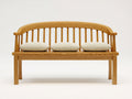 Banc de jardin en bois massif 155x60x92 cm - bois naturel-beige clair - dossier incurvé à lattes au style rustique