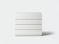 Commode 4 tiroirs en panneaux de bois 82x45x78 cm - blanc - façade sans poignées style minimaliste