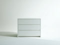 Commode en panneaux de bois blanc 100 x 40 x 82 cm - meuble à 3 tiroirs pour chambre et salon