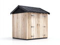 Abri de jardin en bois 250x200x220 cm - bois naturel et noir - toiture métallique