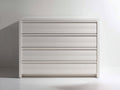 Vitrine basse avec 4 tiroirs 120x45x105 cm - blanc cassé - design classique