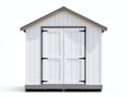 Abri de jardin en résine effet bois 220x180x220 cm - blanc et gris - double porte