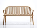 Banc de jardin en bois à lattes 160x60x85 cm - bois naturel - accoudoirs intégrés