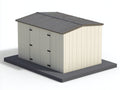 Abri de jardin en métal 240x180x190 cm - beige et gris - toiture à double pente