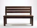 Banc de jardin en bois 150x60x85 cm - marron foncé - dossier à lattes