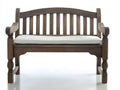 Banc de jardin en bois avec accoudoirs 145x58x90 cm - brun foncé et blanc - dossier courbé