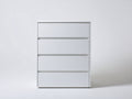 Commode en panneaux de bois blanc 80 x 40 x 105 cm - meuble à 4 tiroirs pour chambre et salon